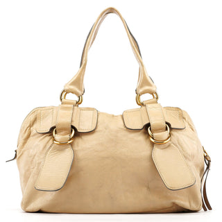 Chloe Off White Leather Bay Tote Bag