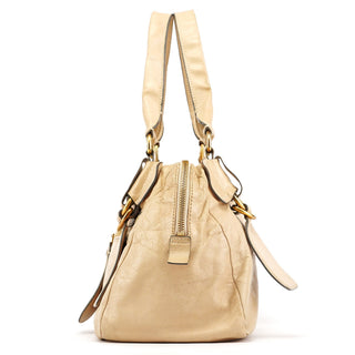 Chloe Off White Leather Bay Tote Bag