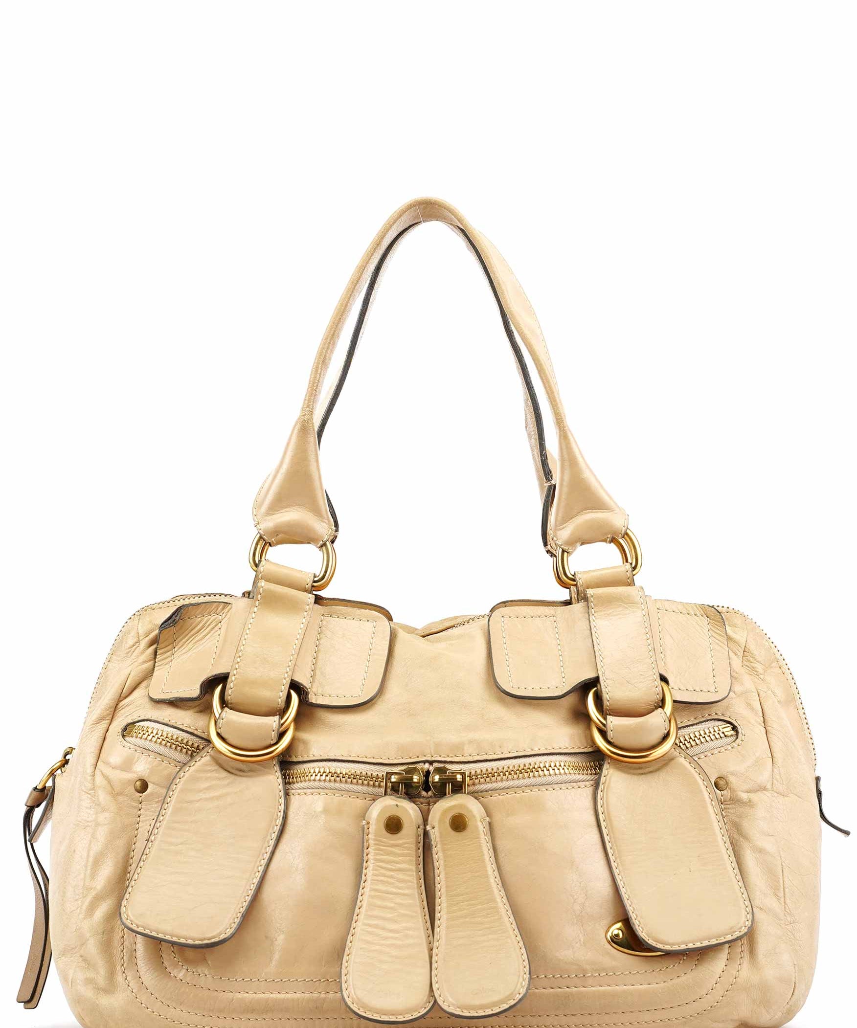 Chloe Off White Leather Bay Tote Bag