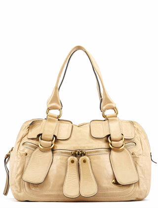 Chloe Off White Leather Bay Tote Bag