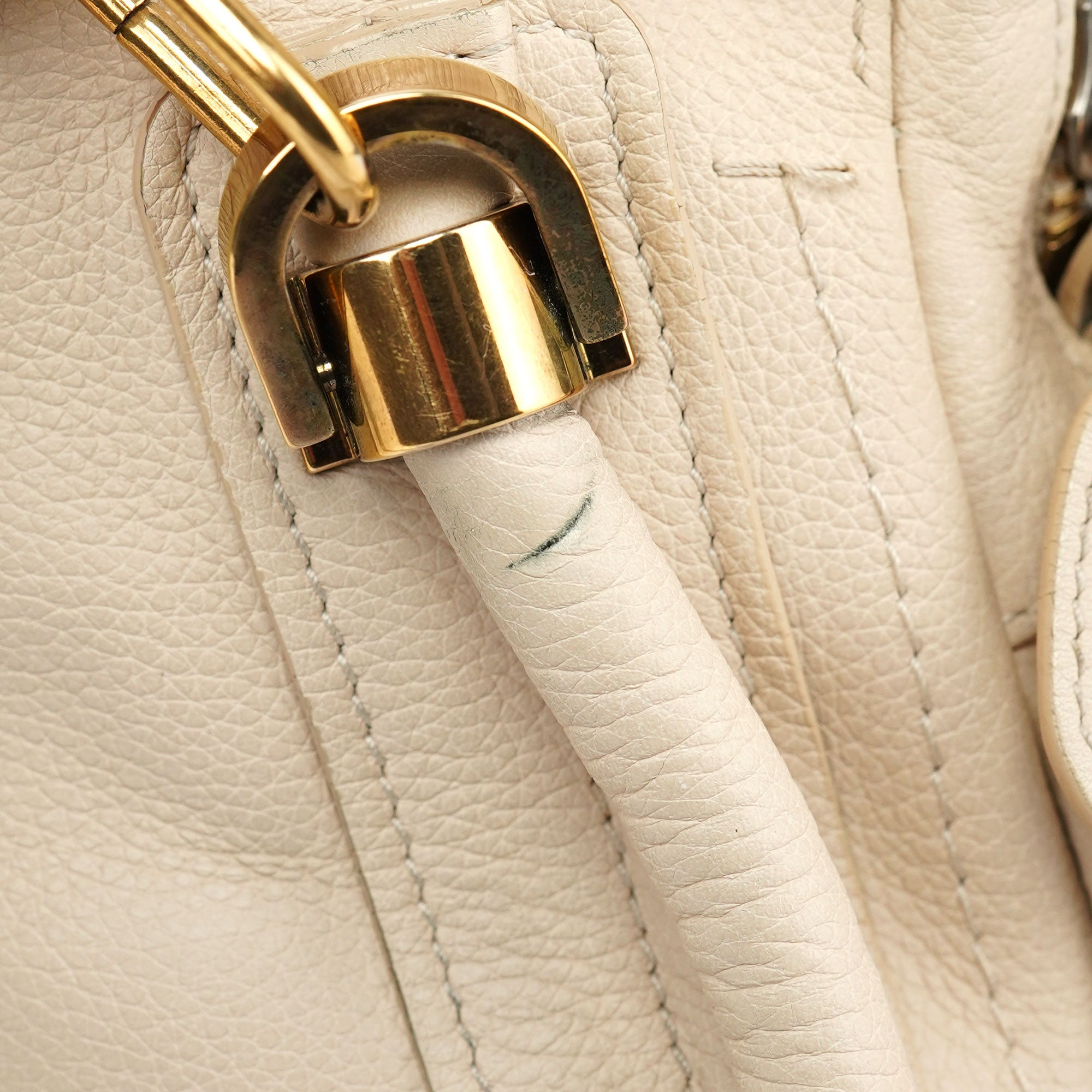 Chloé Sac deux portés Paraty en cuir blanc cassé