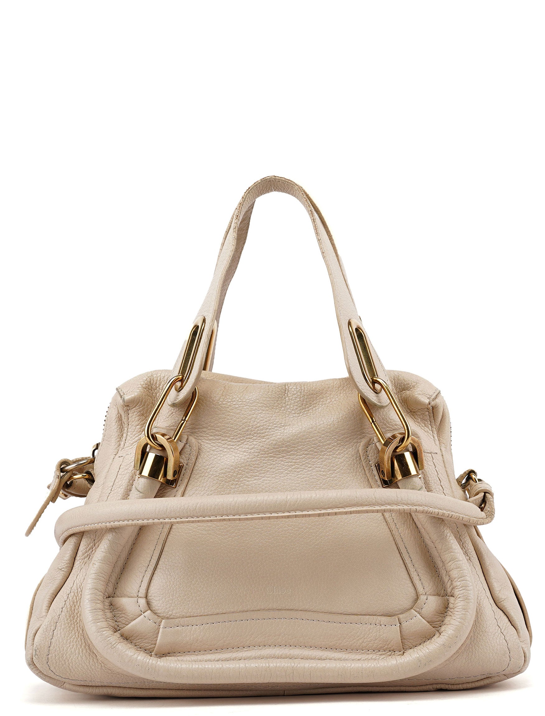 Chloé Sac deux portés Paraty en cuir blanc cassé