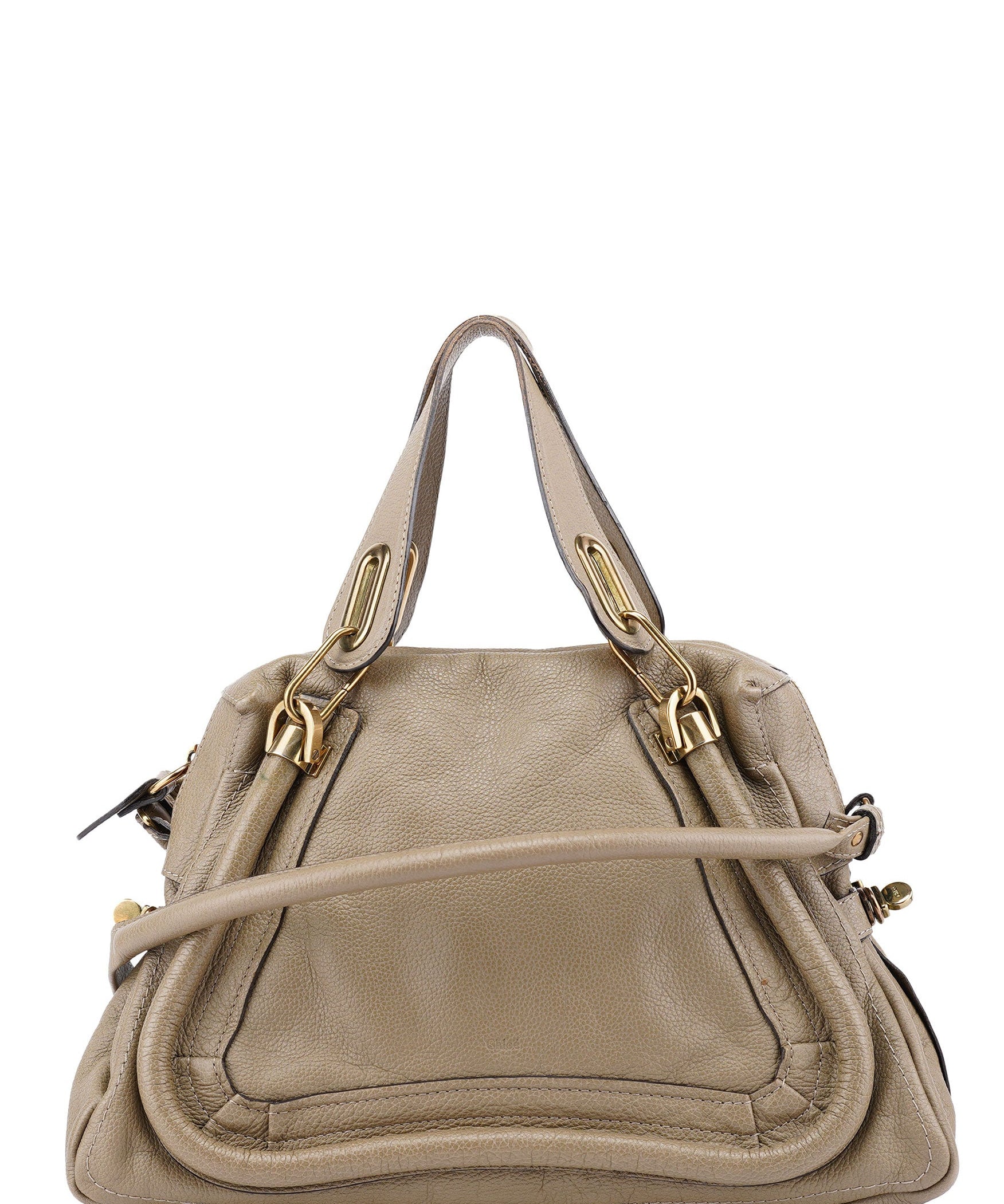 Chloé Olive Green Leather Paraty 2-Way Shoulder Bag
