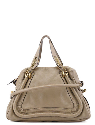 Chloé Olive Green Leather Paraty 2-Way Shoulder Bag