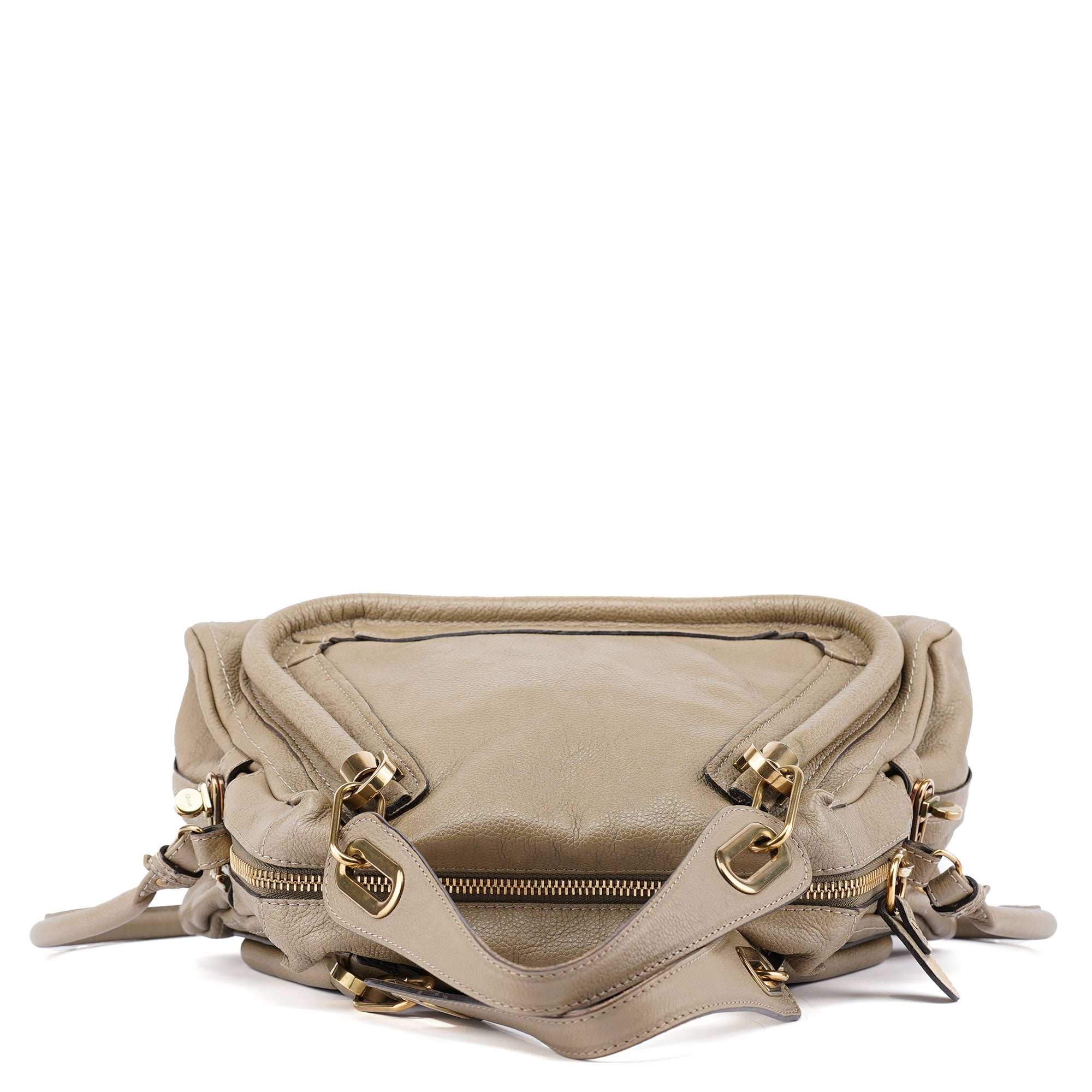 Chloé Olive Green Leather Paraty 2-Way Shoulder Bag