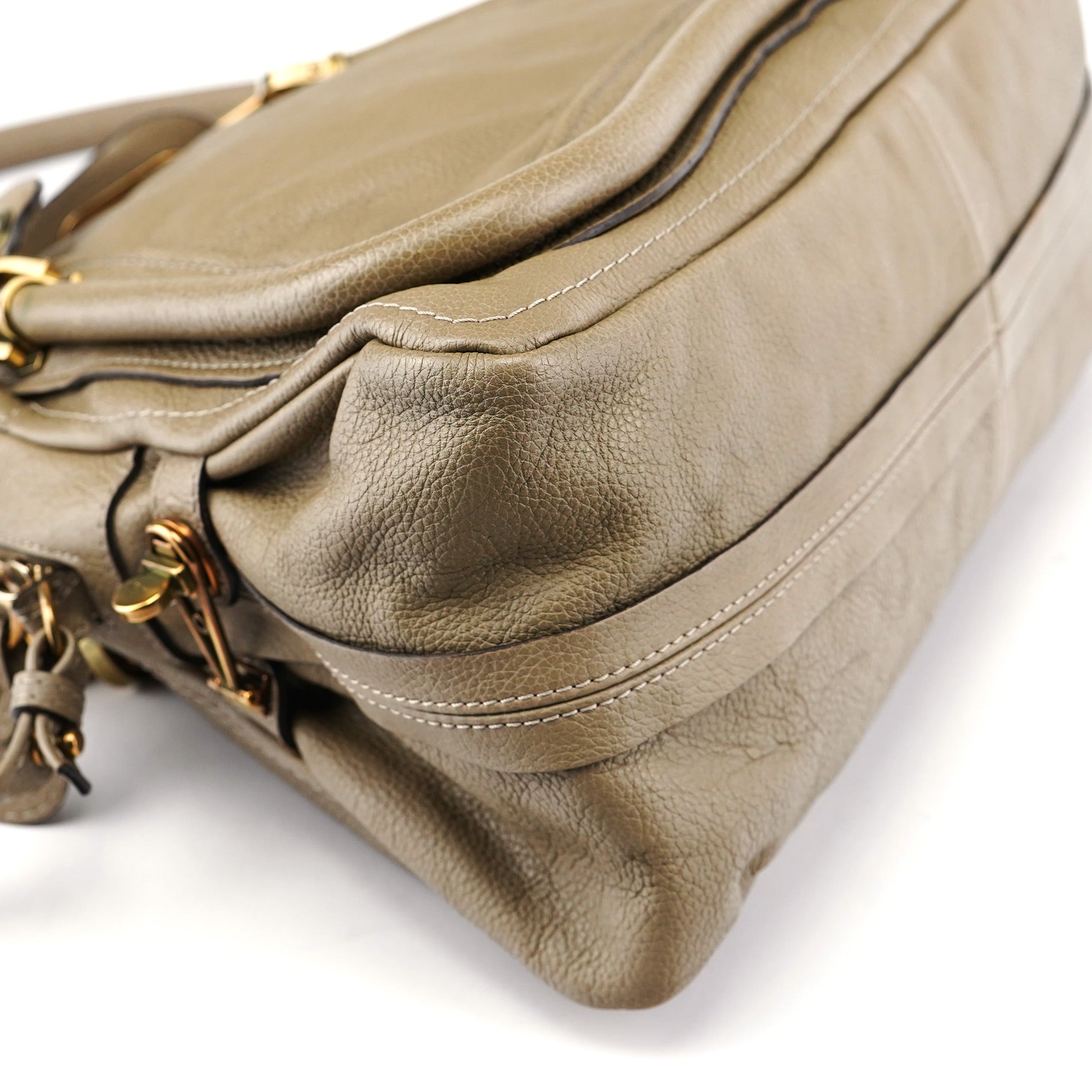 Chloé Sac deux portés Paraty en cuir vert olive