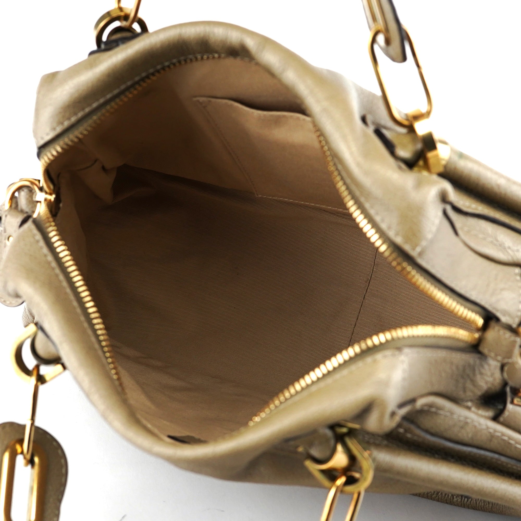 Chloé Sac deux portés Paraty en cuir vert olive