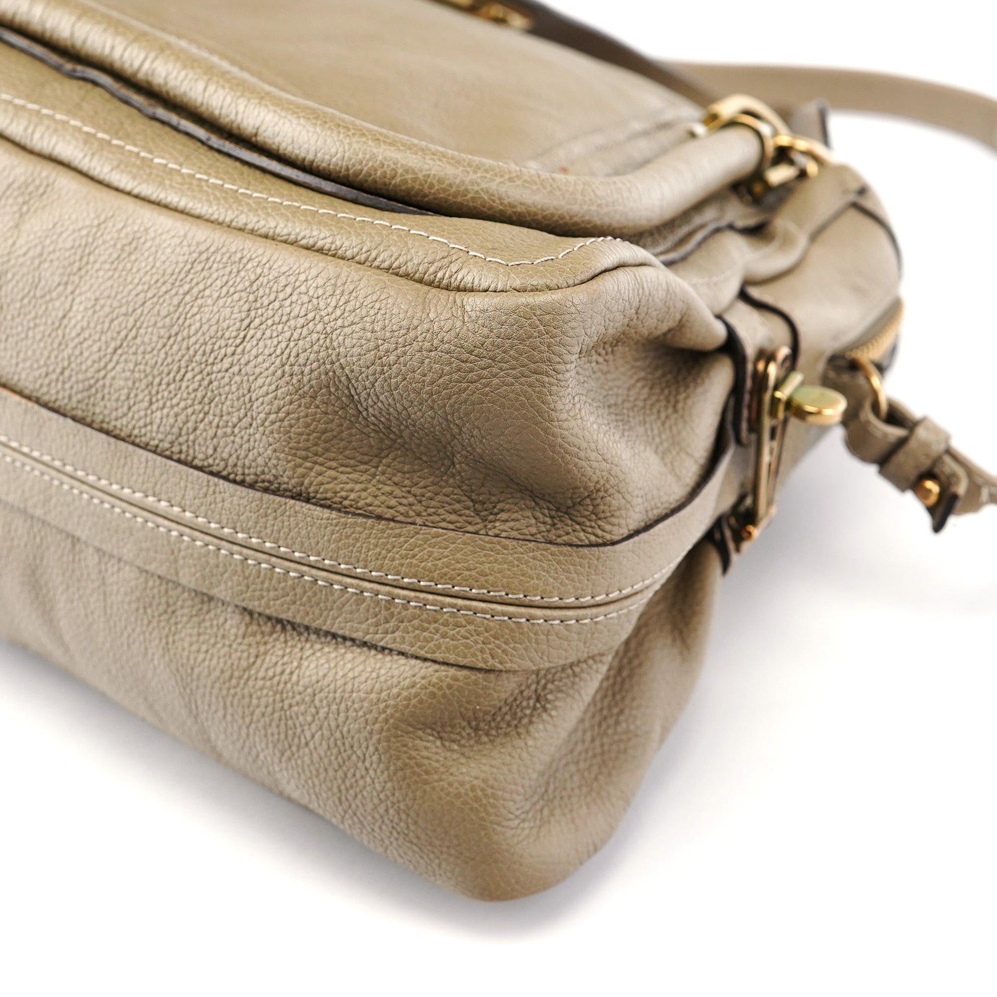 Chloé Sac deux portés Paraty en cuir vert olive