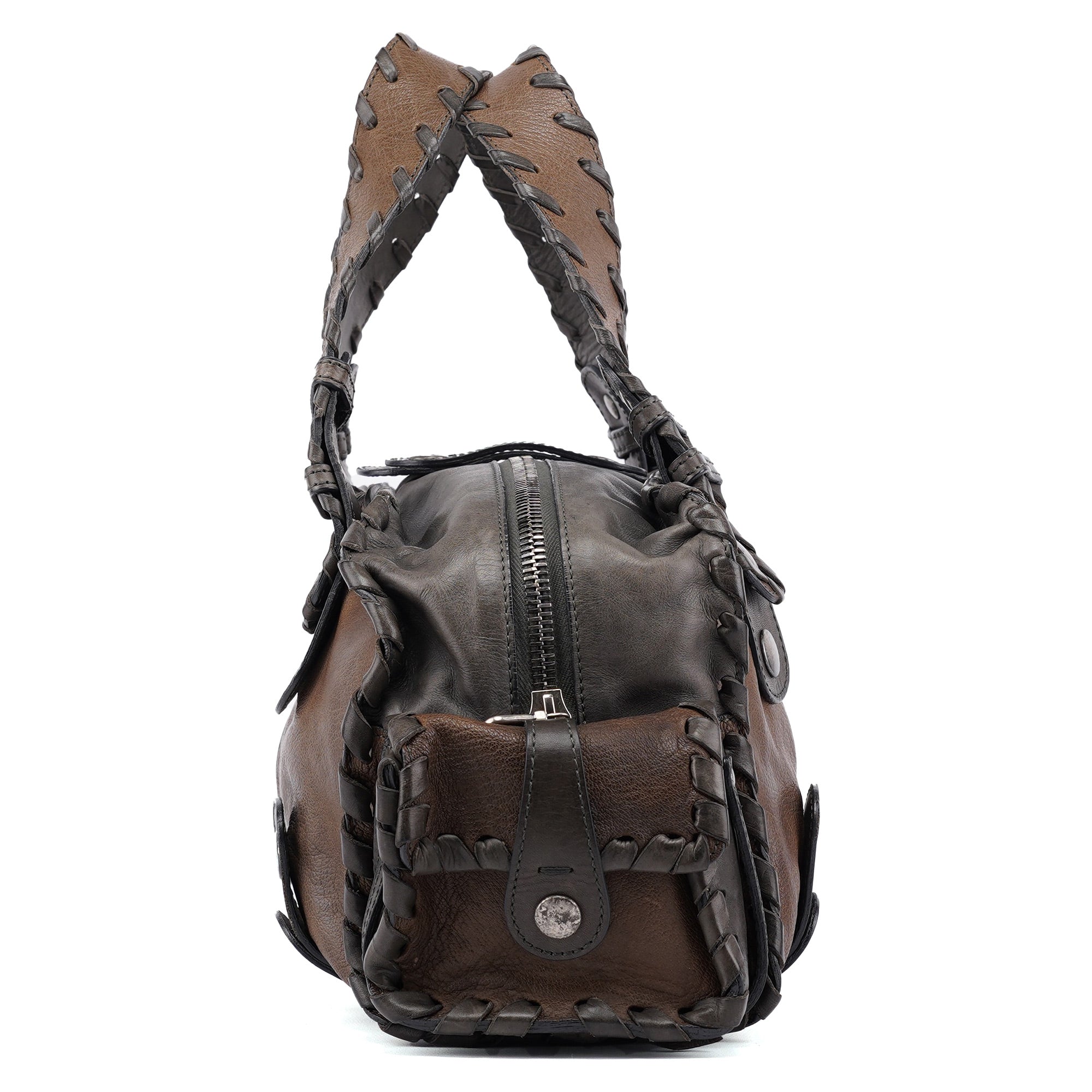 Chloé Olive Green Leather Silverado Shoulder Bag