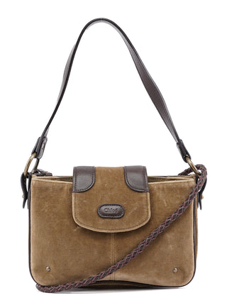 Chloé Olive Velvet 2-Way Shoulder Bag