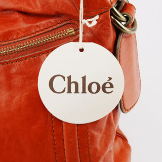 Chloé Orange Leather Bay Crossbody Bag