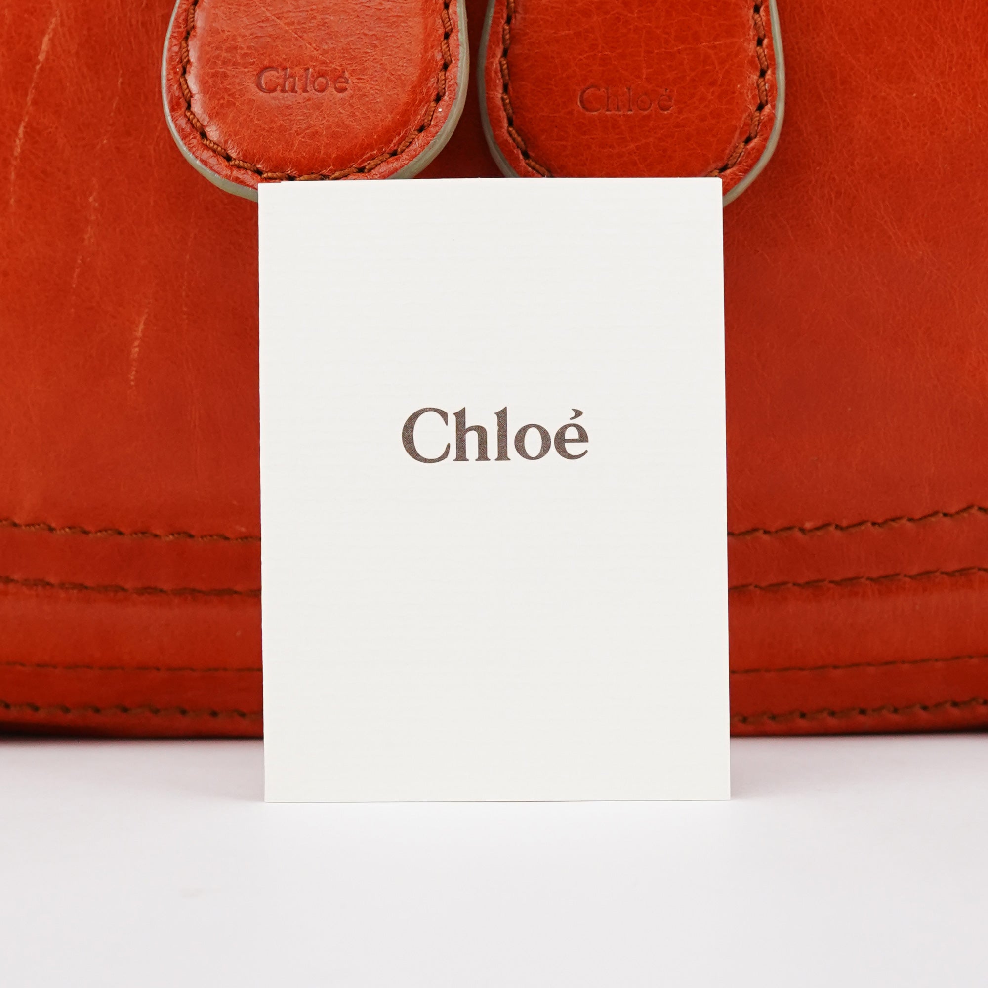 Chloé Orange Leather Bay Crossbody Bag
