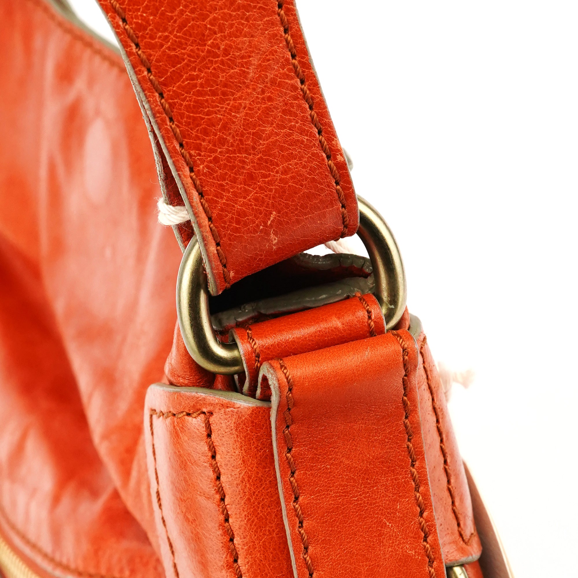 Chloé Orange Leather Bay Crossbody Bag