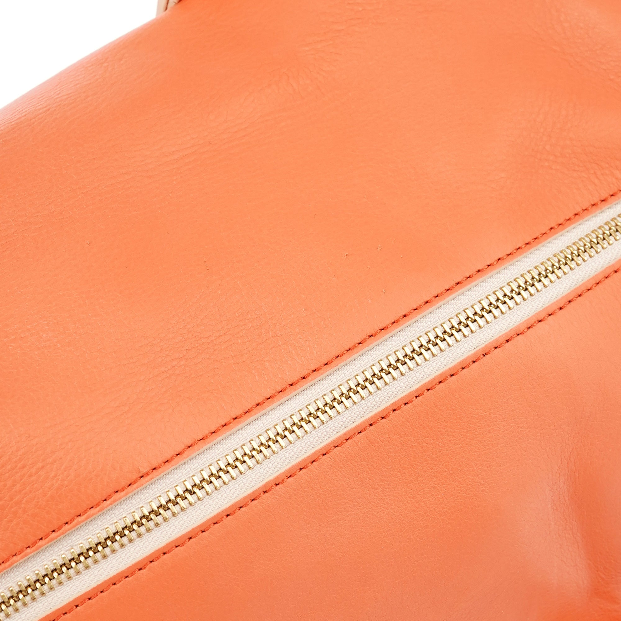 Chloé Orange Leather Madeleine Boston Bag
