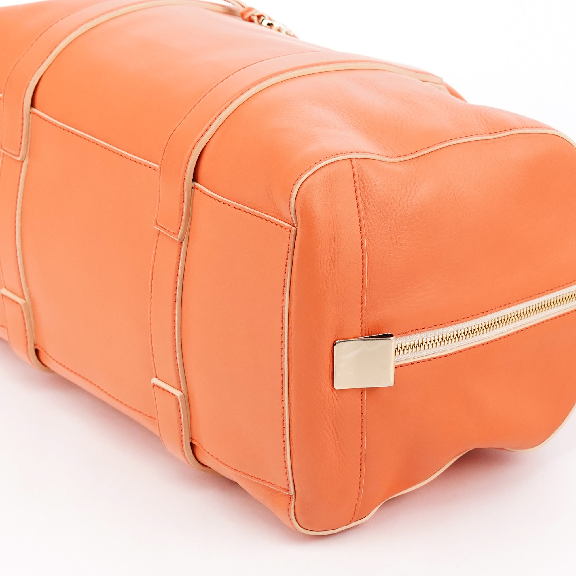 Chloé Orange Leather Madeleine Boston Bag