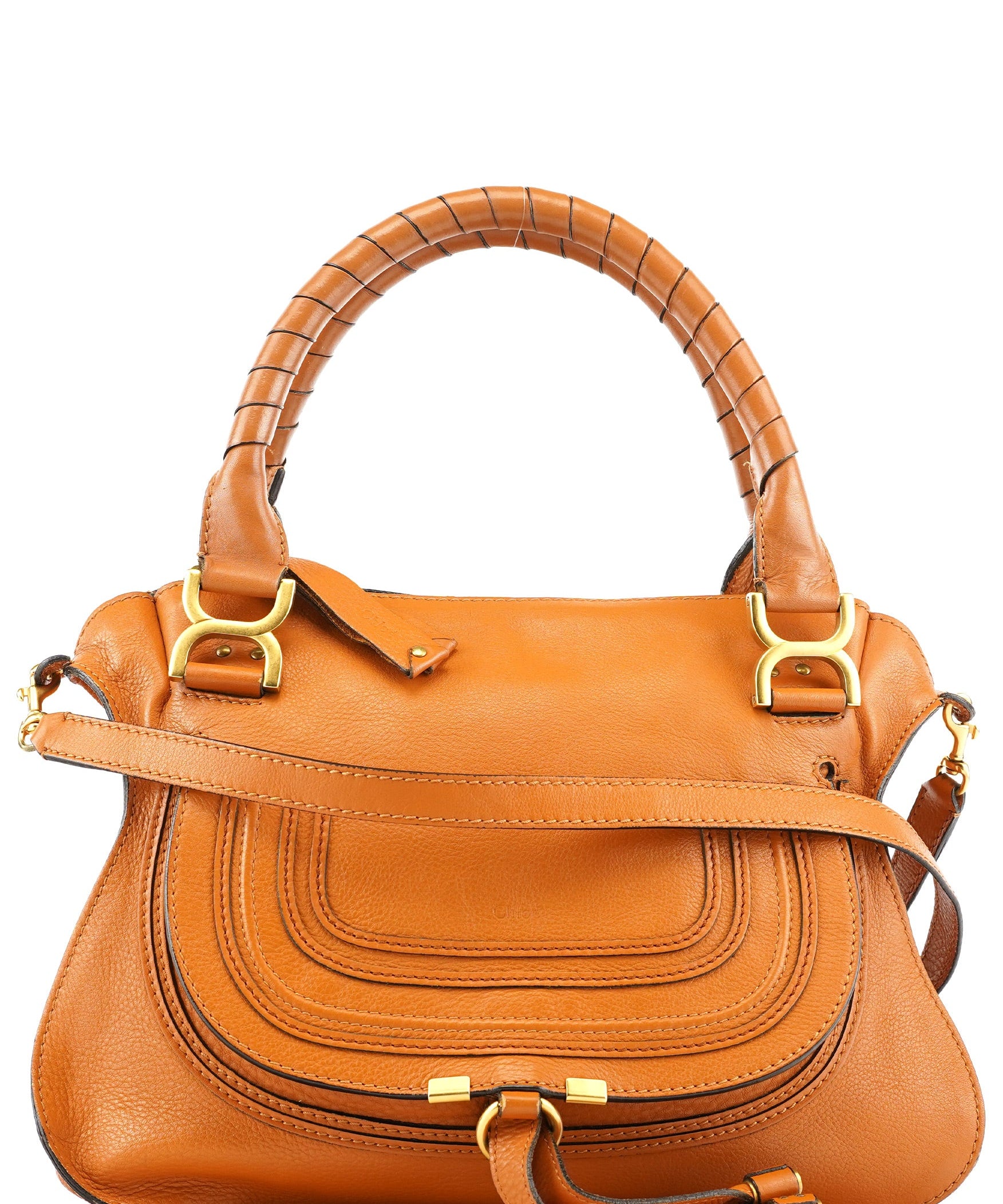 Chloe Orange Leather Marcie 2-Way Bag