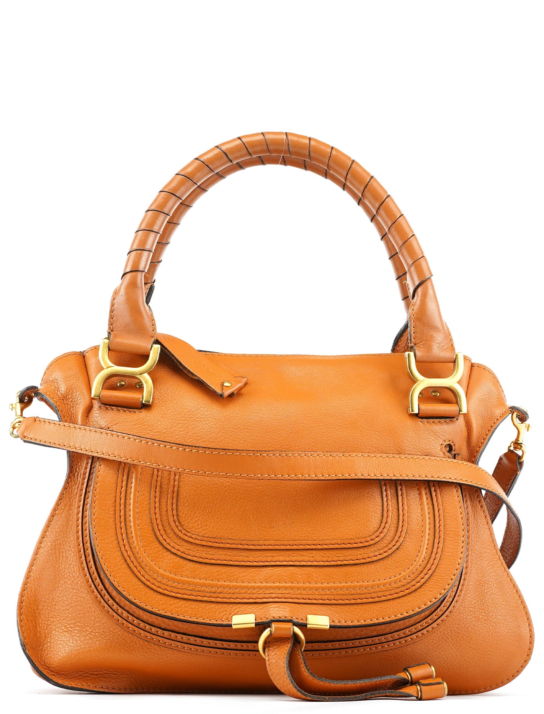 Chloe Orange Leather Marcie 2-Way Bag