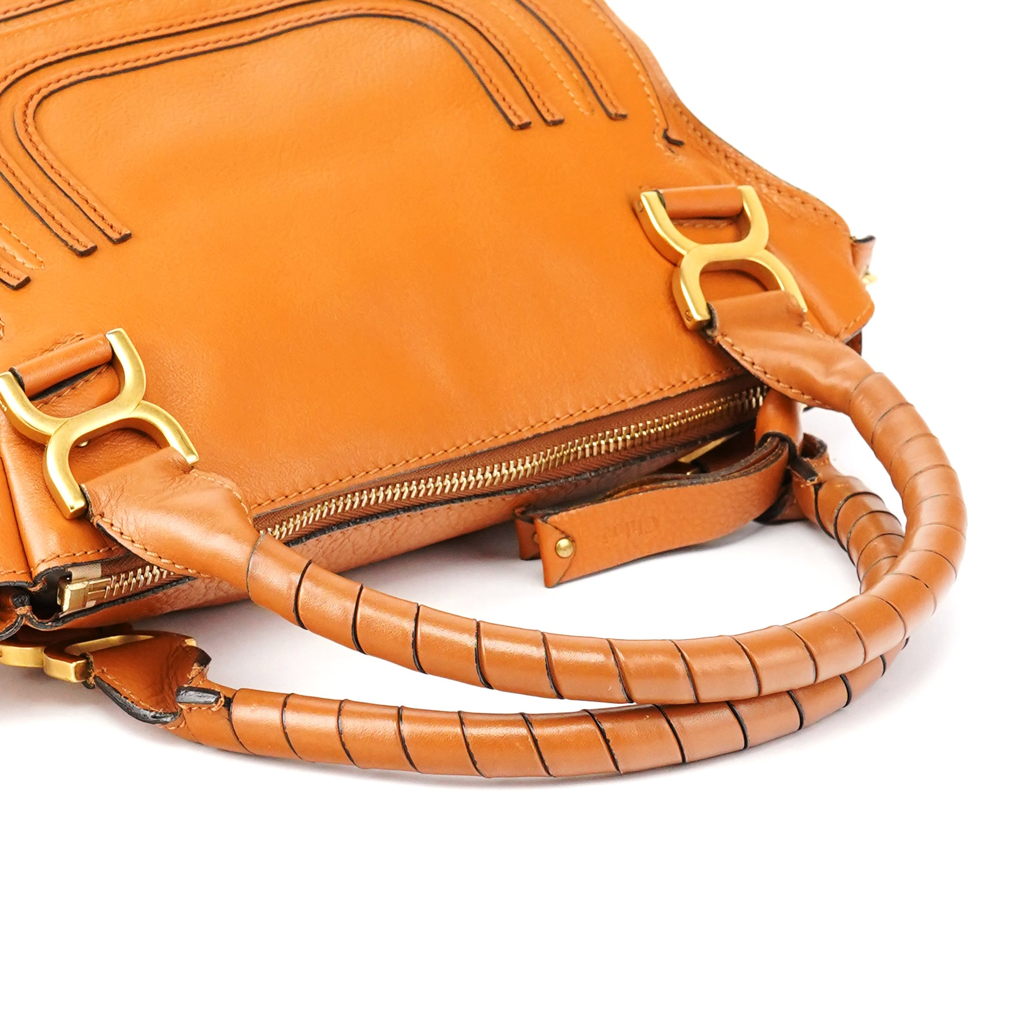 Chloe Orange Leather Marcie 2-Way Bag