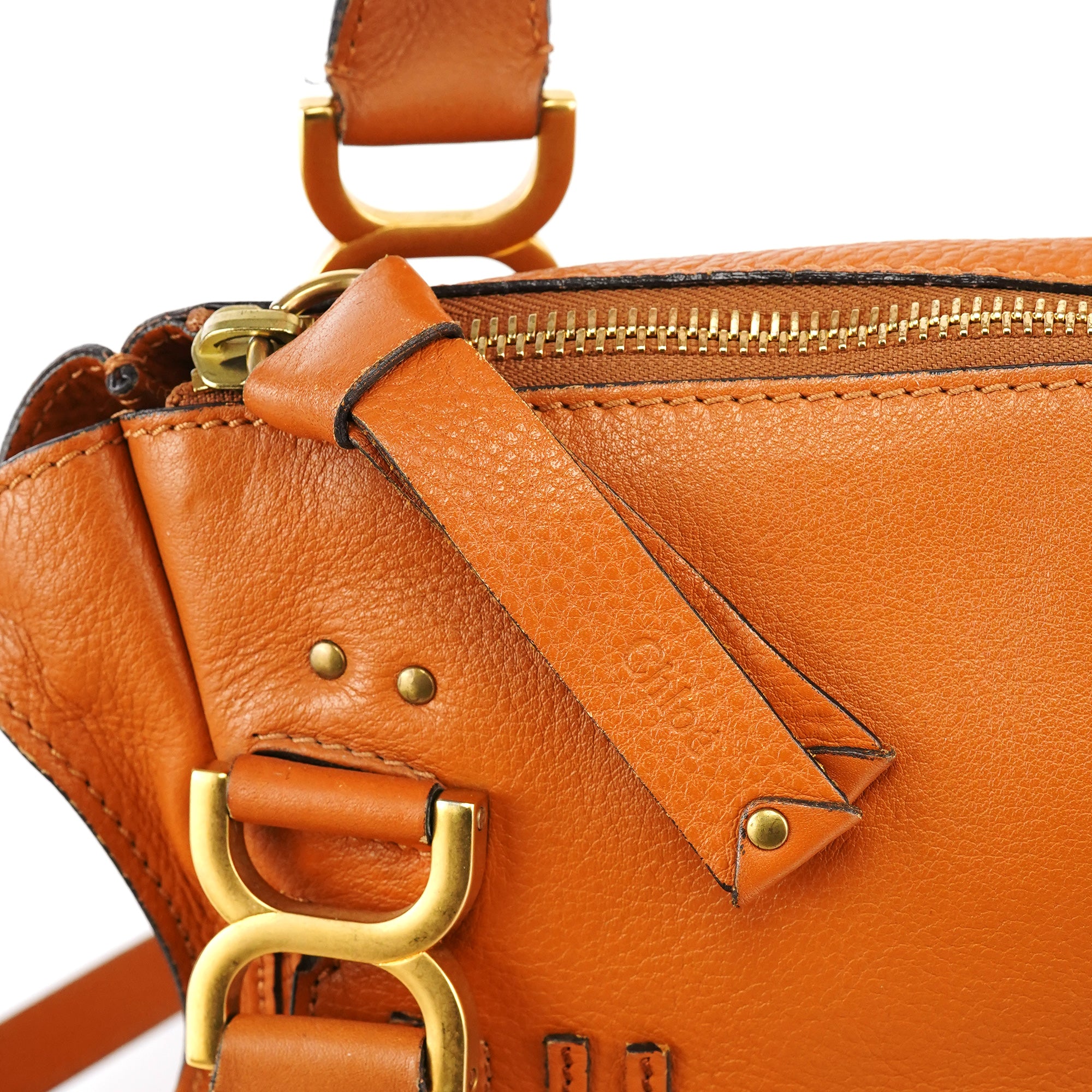 Chloe Orange Leather Marcie 2-Way Bag