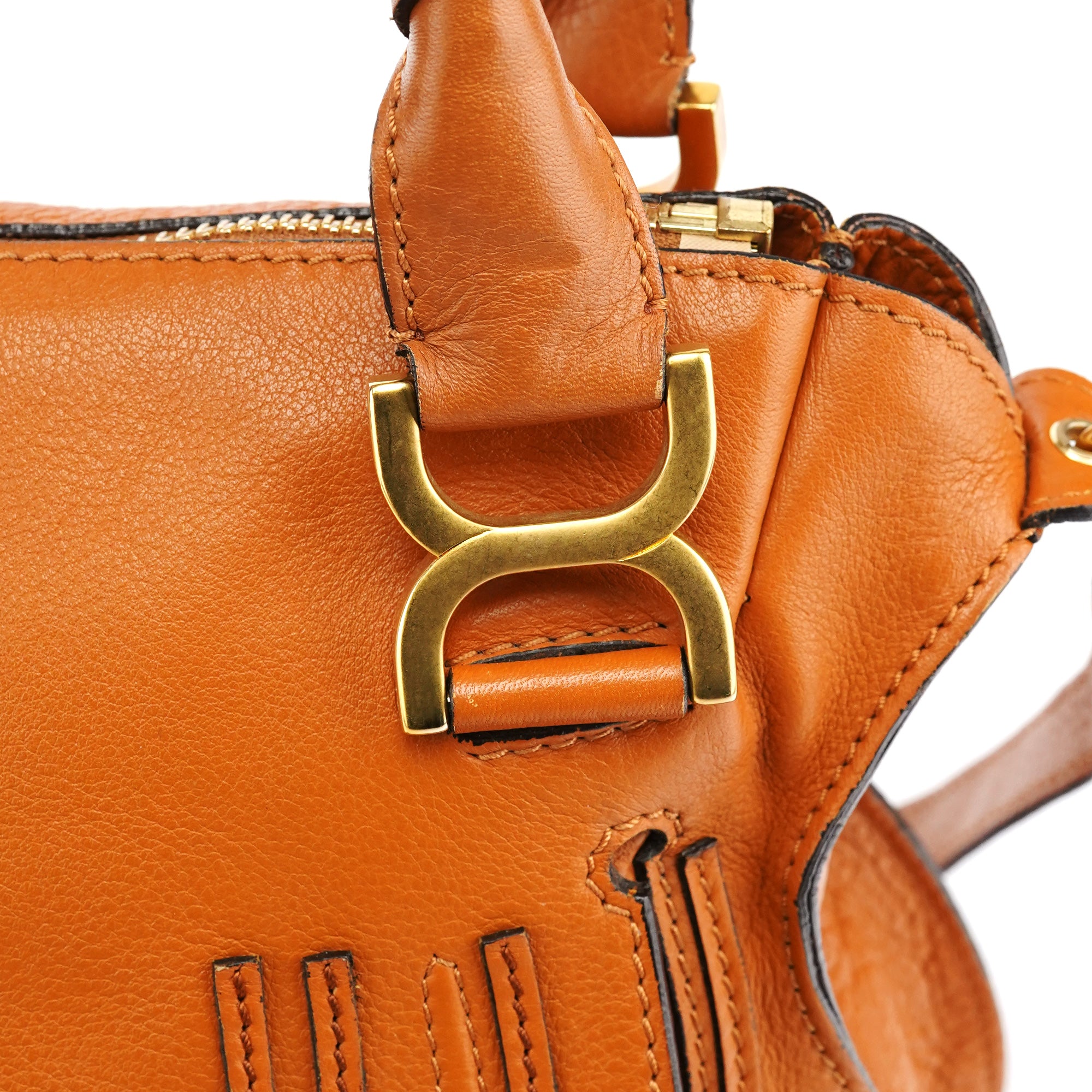 Chloe Orange Leather Marcie 2-Way Bag