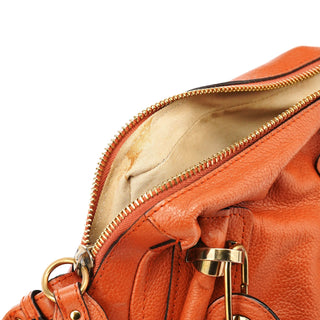 Chloe Orange Leather Paraty 2-Way Bag