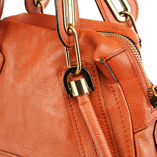 Chloe Orange Leather Paraty 2-Way Bag