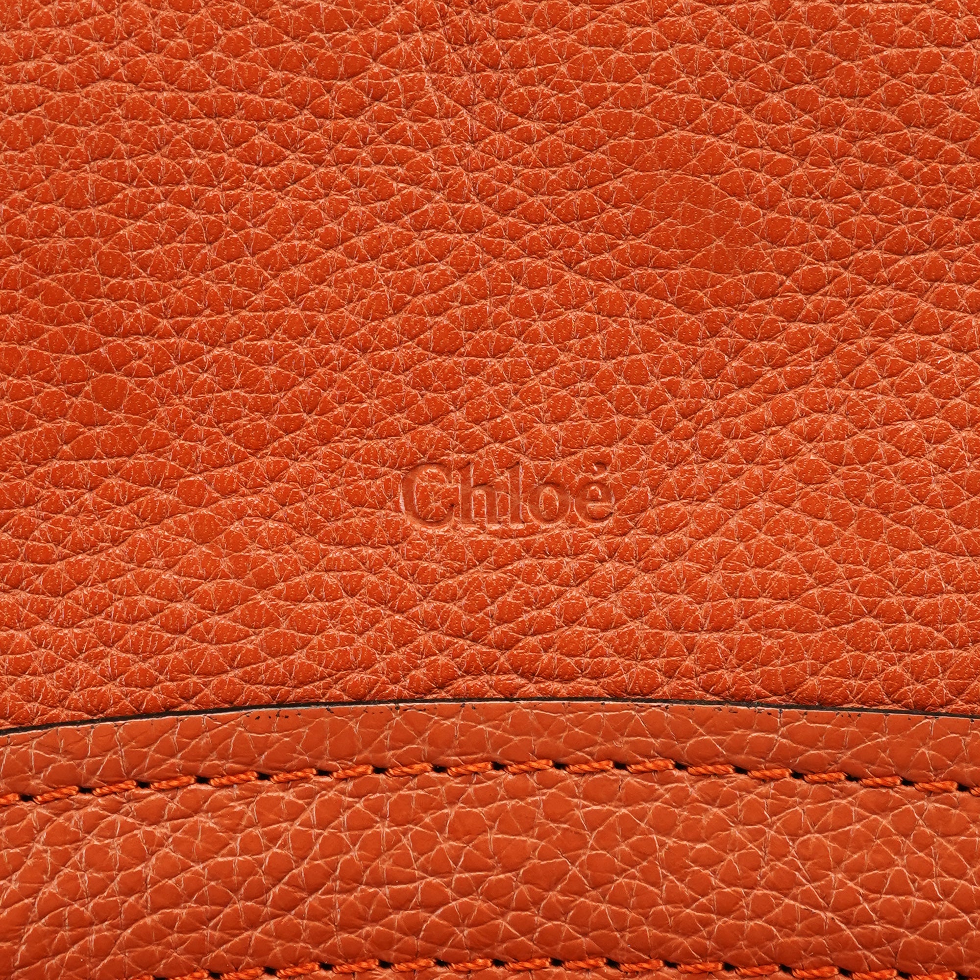 Chloe Orange Leather Paraty 2-Way Bag
