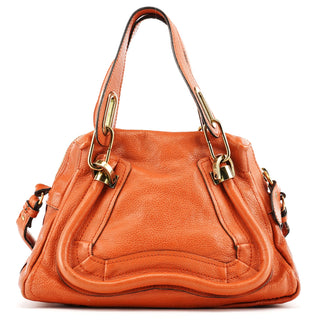 Chloe Orange Leather Paraty 2-Way Bag