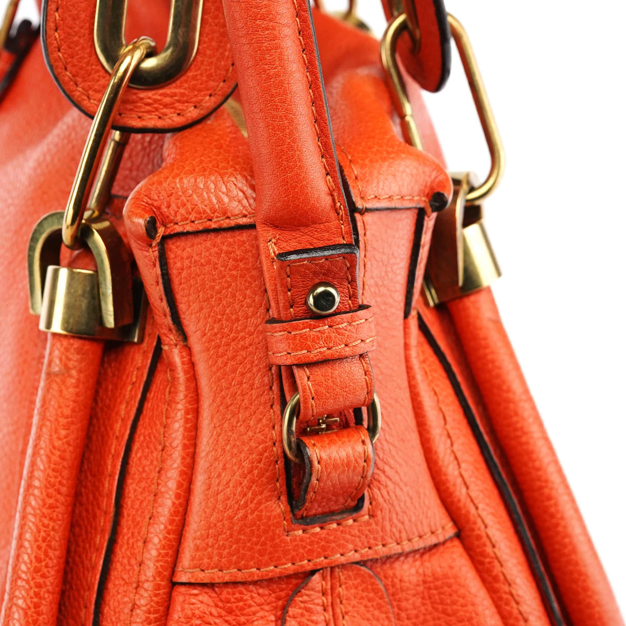 Chloé Paraty 2-Way Bag aus orangefarbenem Leder