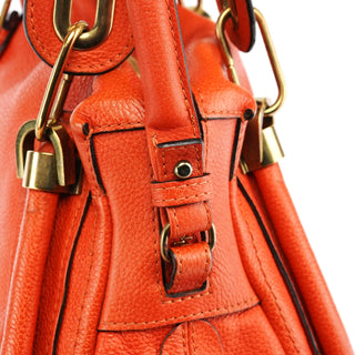 Chloe Orange Leather Paraty 2-Way Bag