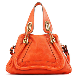 Chloe Orange Leather Paraty 2-Way Bag