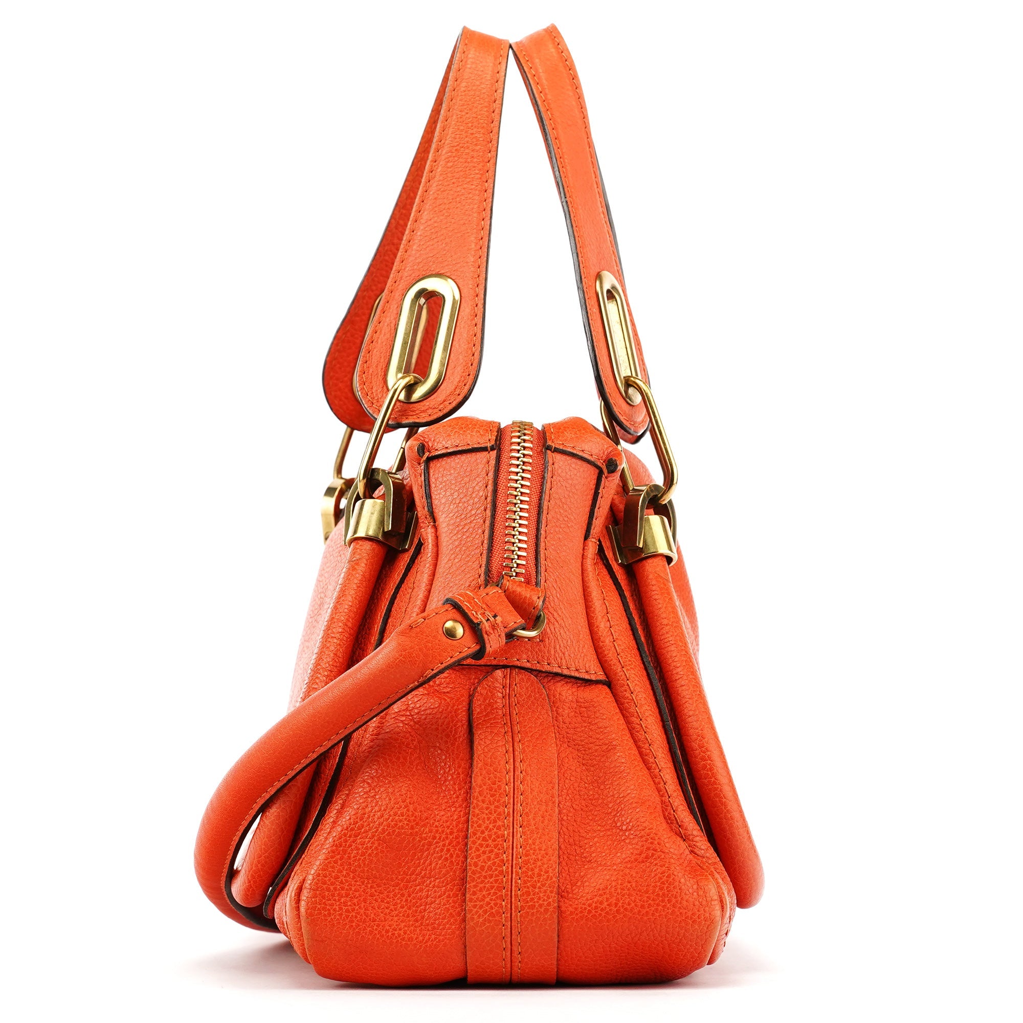 Chloé Paraty 2-Way Bag aus orangefarbenem Leder