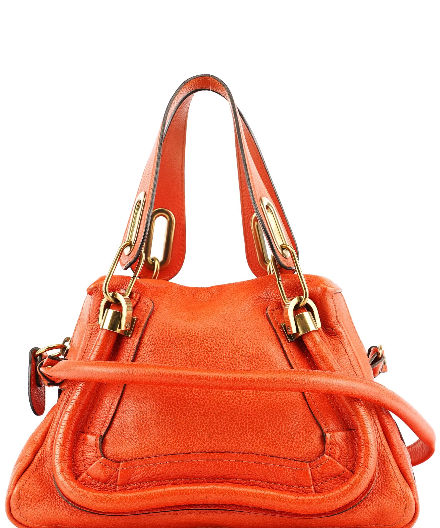 Chloe Orange Leather Paraty 2-Way Bag