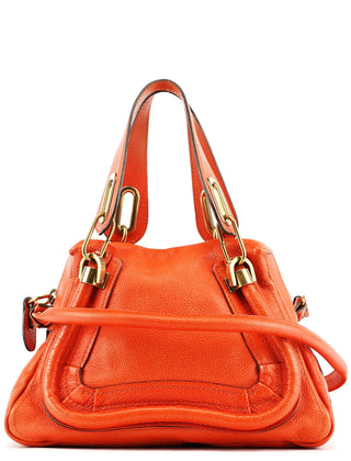 Chloe Orange Leather Paraty 2-Way Bag