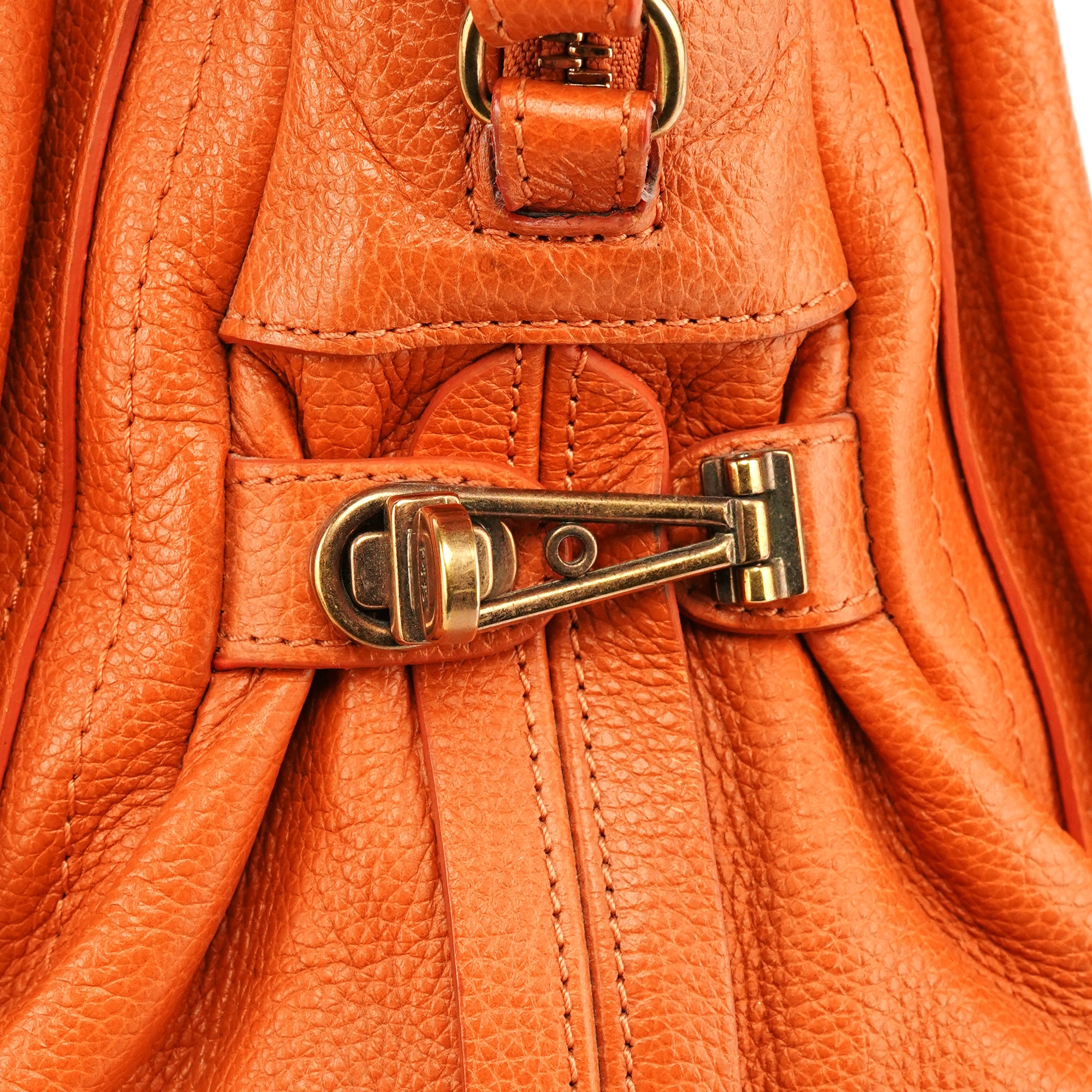 Chloé Sac deux portés Paraty en cuir orange