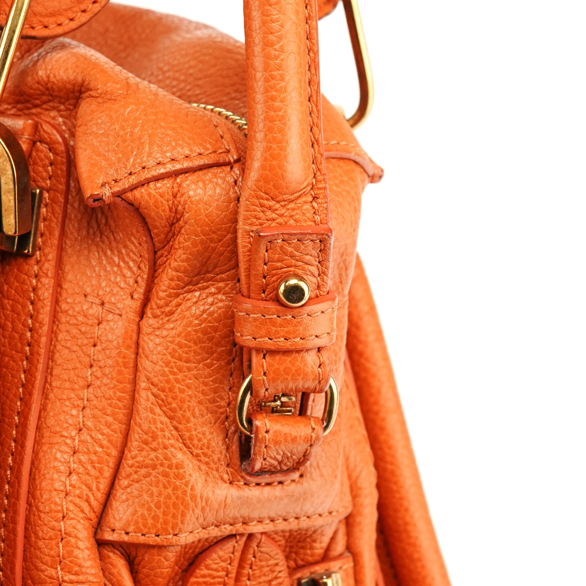 Chloé Sac deux portés Paraty en cuir orange