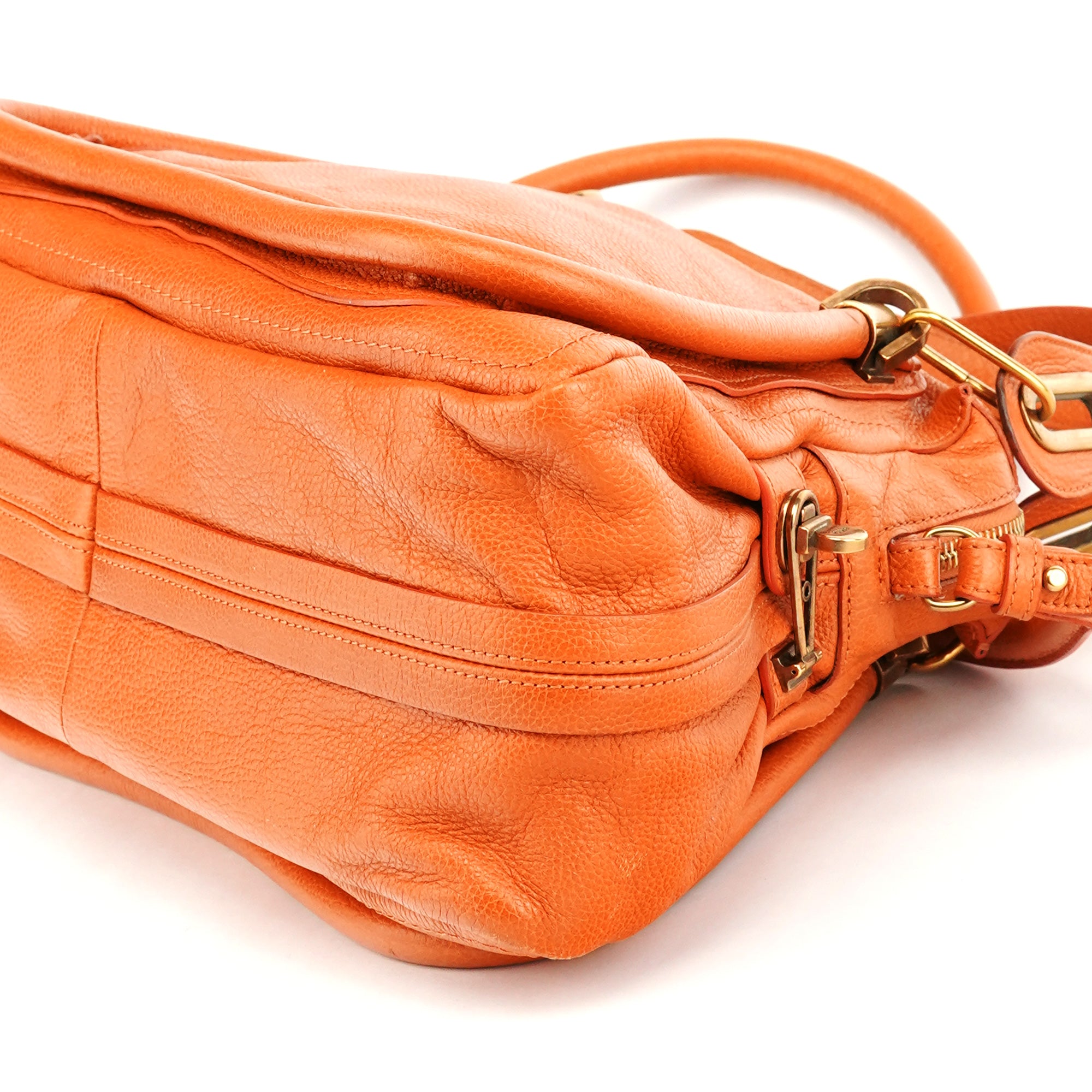 Chloé Sac deux portés Paraty en cuir orange