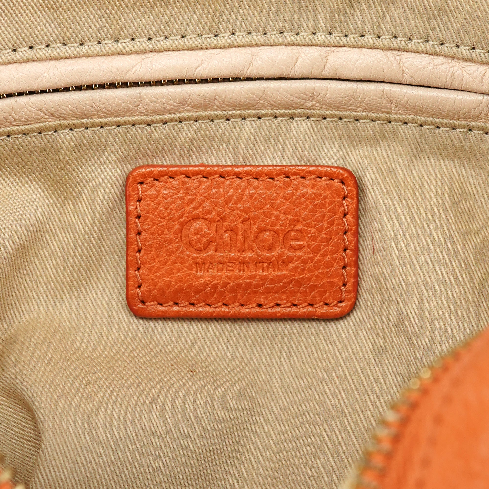 Chloé Sac deux portés Paraty en cuir orange