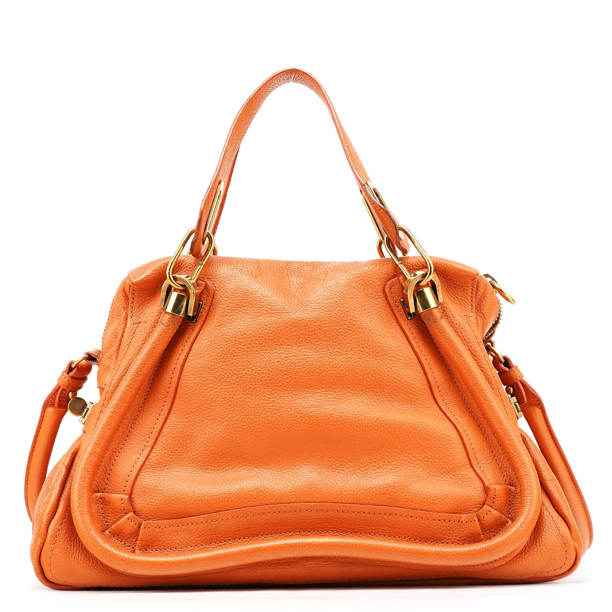 Chloé Sac deux portés Paraty en cuir orange