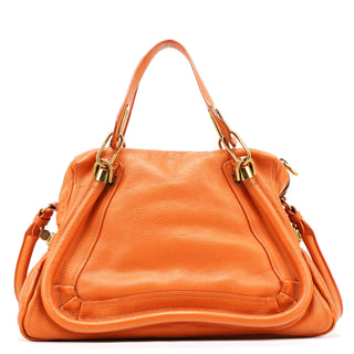 Chloe Orange Leather Paraty 2-Way Bag