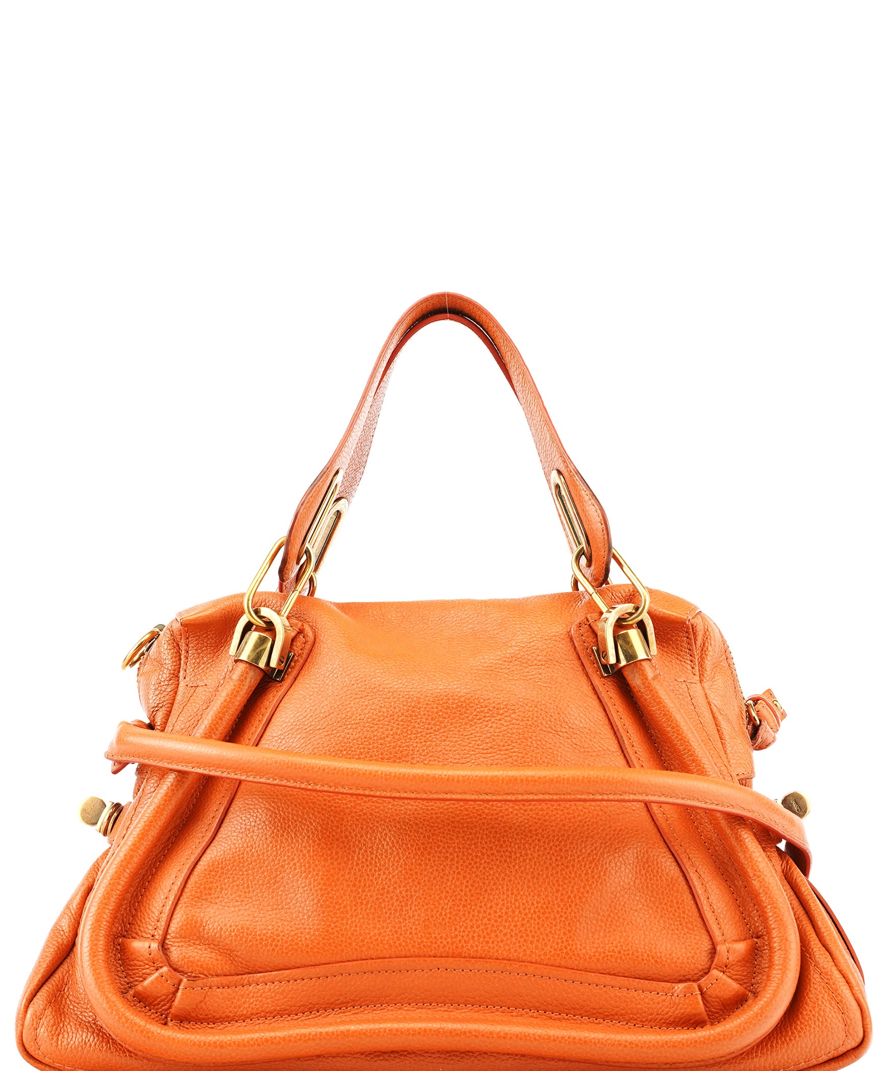 Chloe Orange Leather Paraty 2-Way Bag