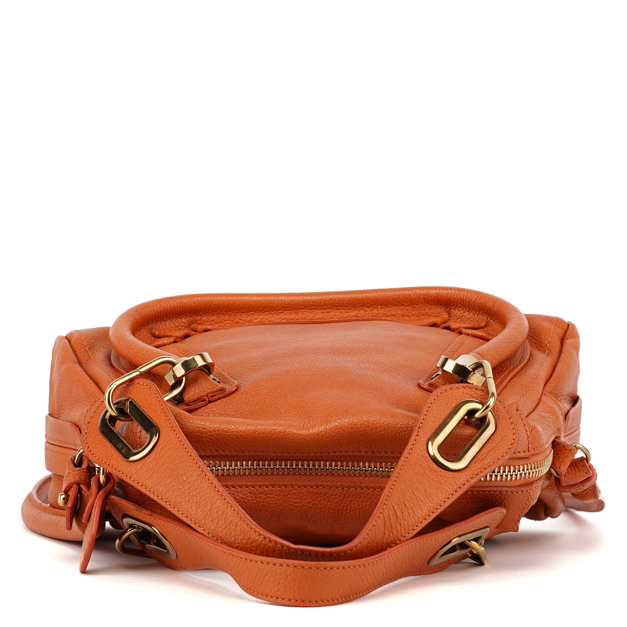 Chloé Orange Leather Paraty 2-Way Shoulder Bag