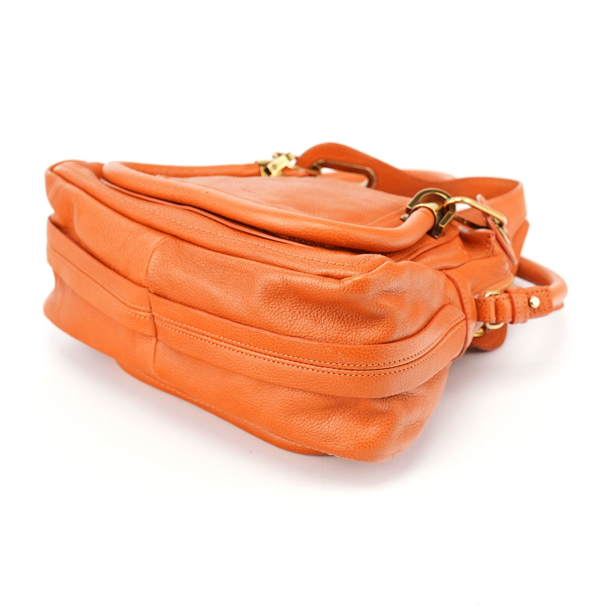 Chloé Orange Leather Paraty 2-Way Shoulder Bag