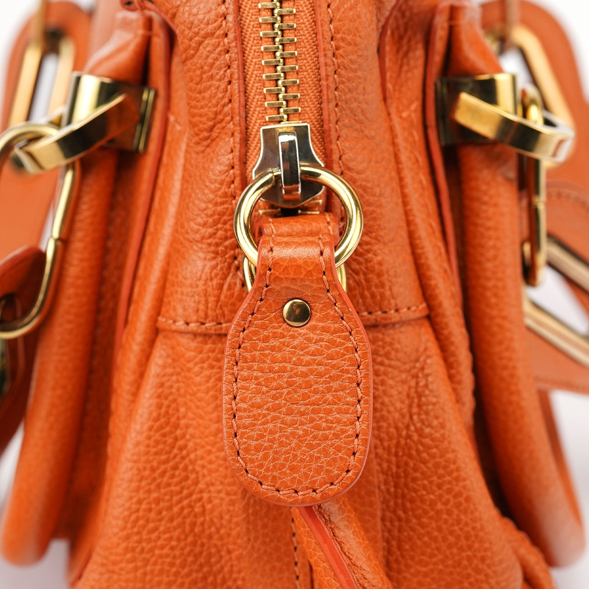 Chloé Orange Leather Paraty 2-Way Shoulder Bag