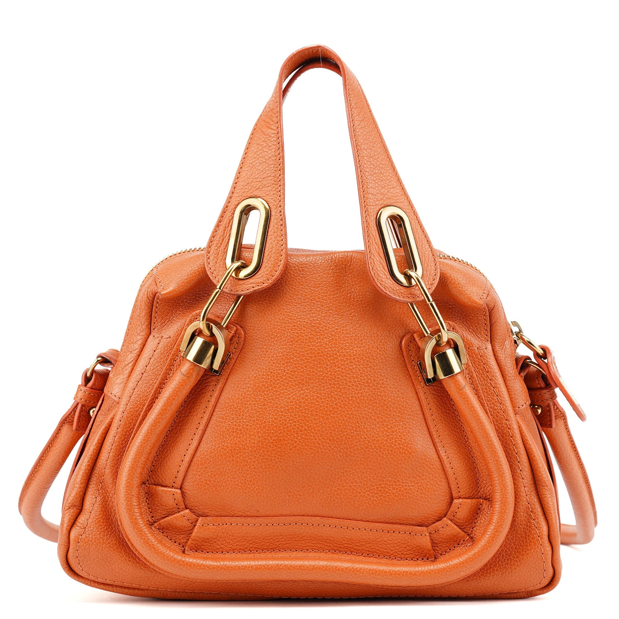 Chloé Orange Leather Paraty 2-Way Shoulder Bag