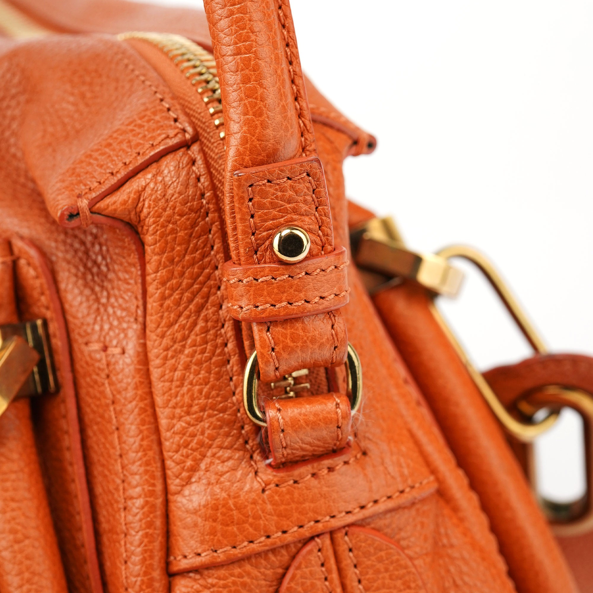 Chloé Orange Leather Paraty 2-Way Shoulder Bag