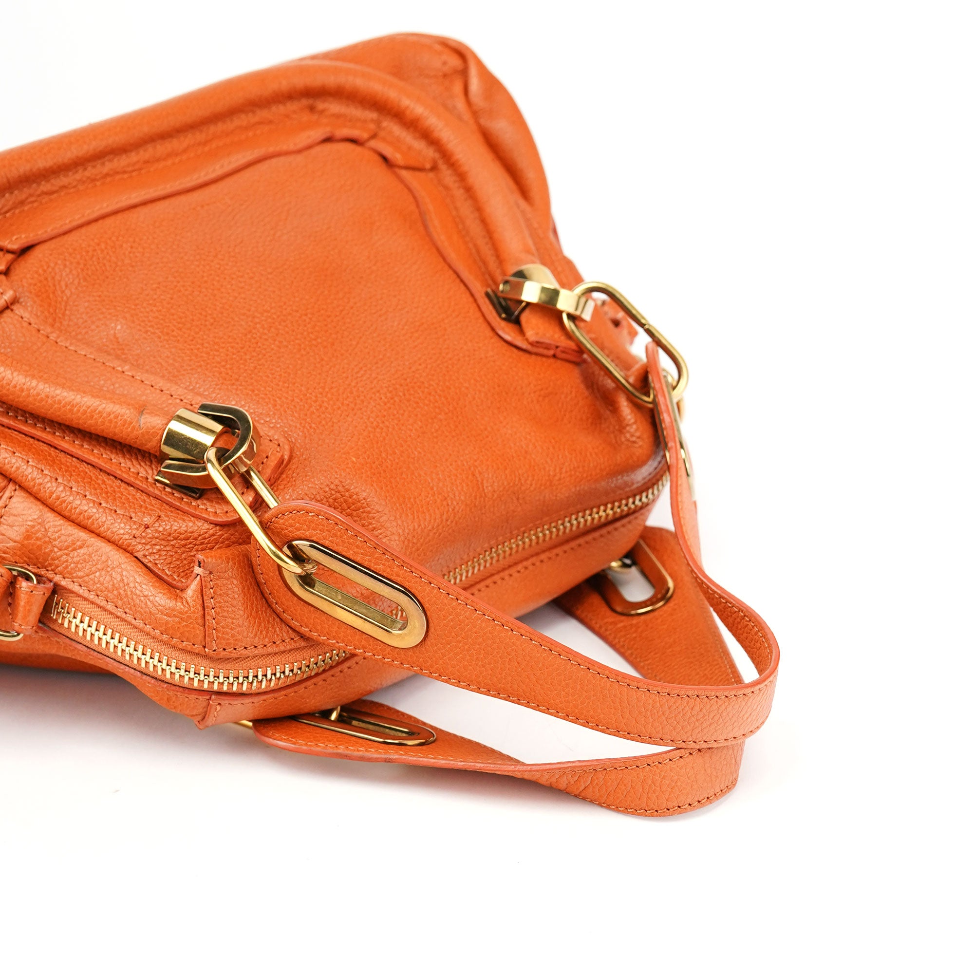 Chloé Orange Leather Paraty 2-Way Shoulder Bag