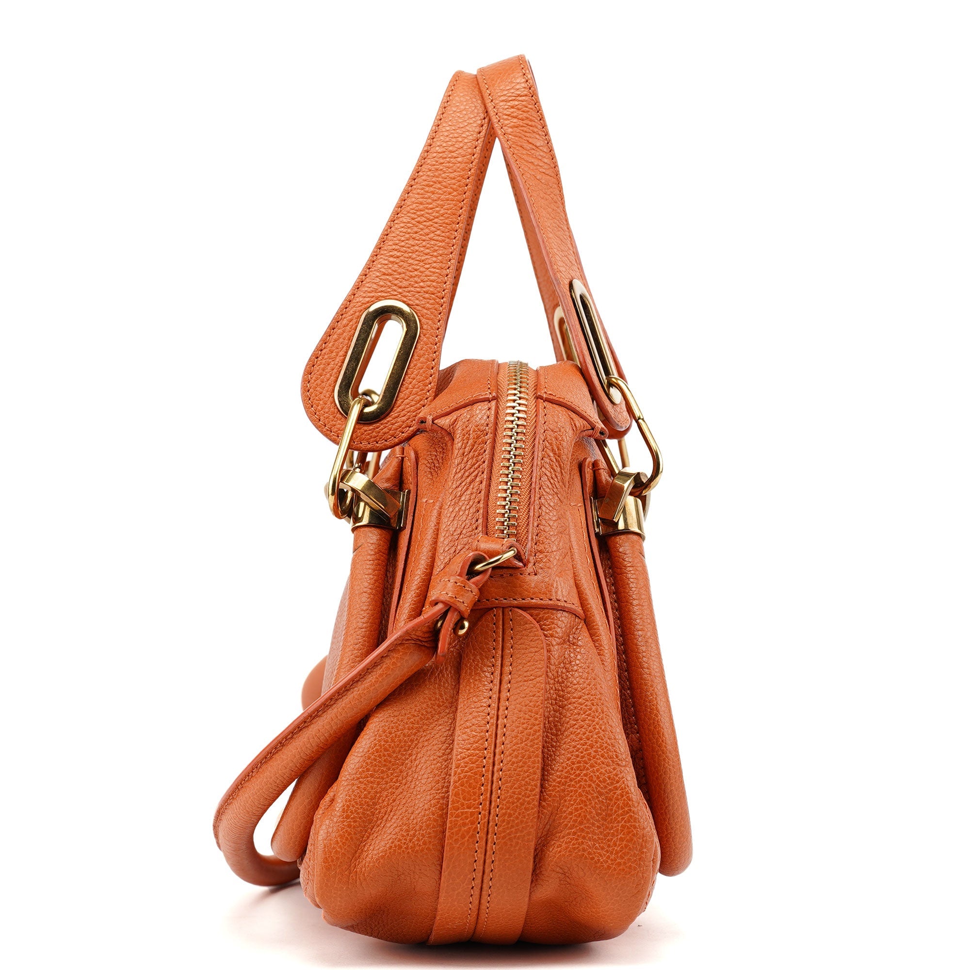 Chloé Orange Leather Paraty 2-Way Shoulder Bag