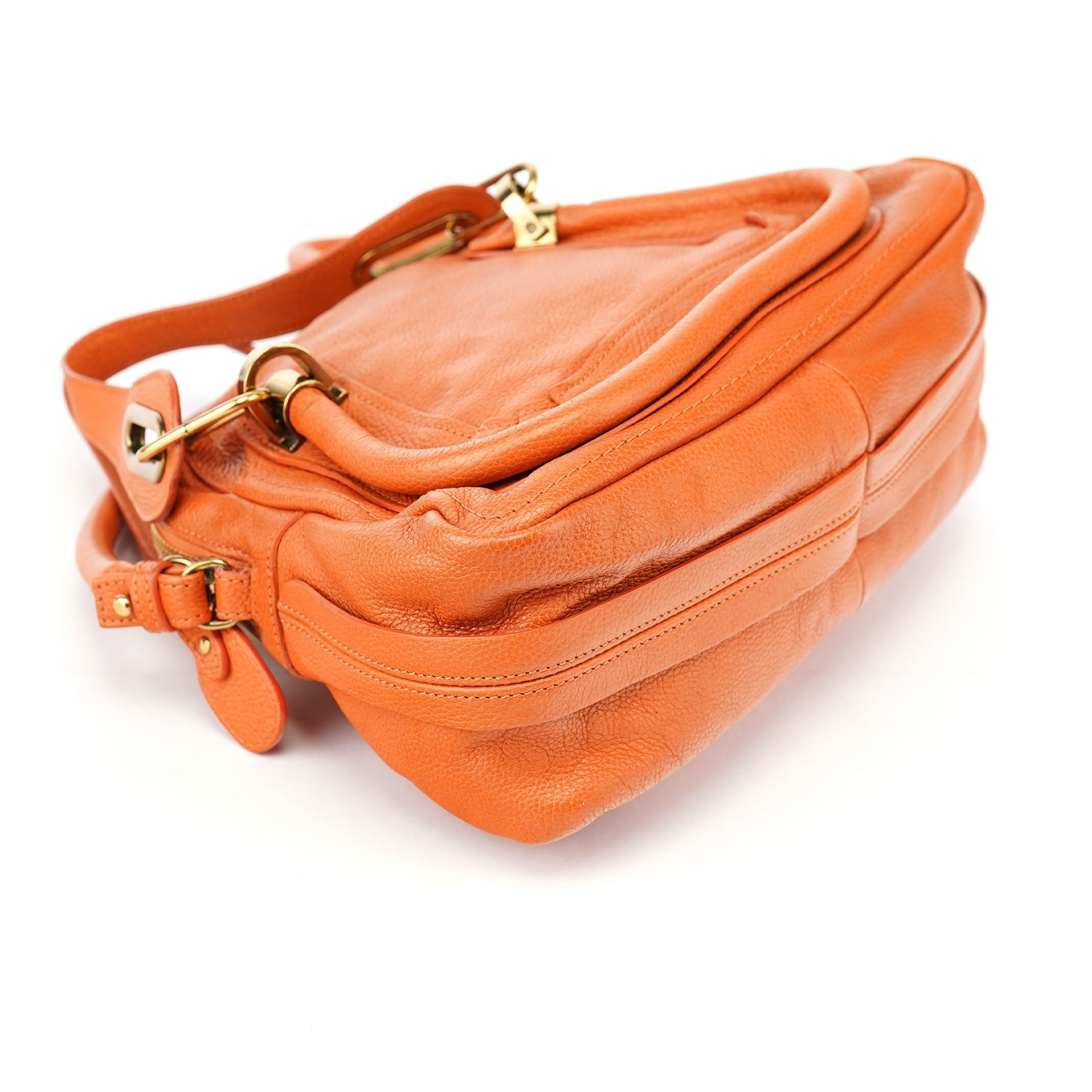 Chloé Orange Leather Paraty 2-Way Shoulder Bag