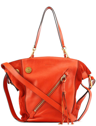 Chloe Orange Leather Suede 2-Way Bag